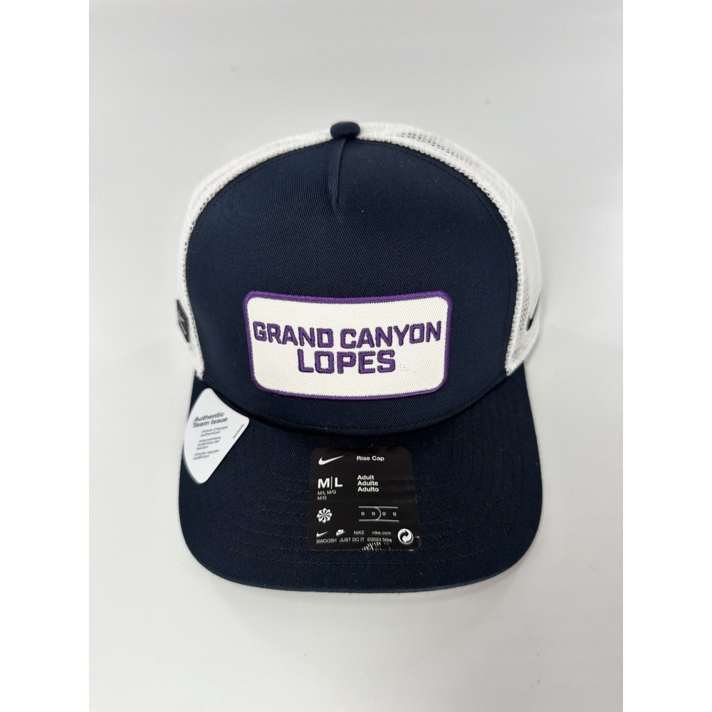 Nike Rise Grand Canyon Lopes GCU Team Isssued Black Mesh Snapback Hat Cap M/L